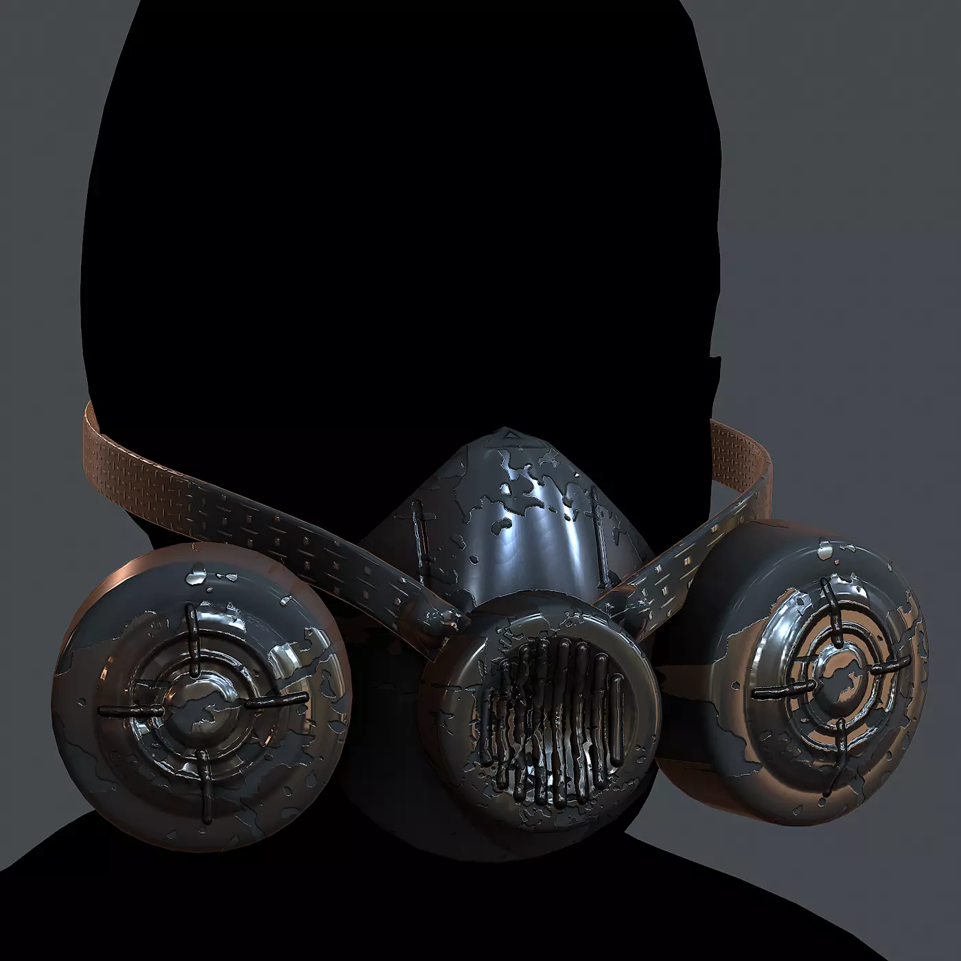 Gas mask helmet 3d model scifi Low-poly Low-poly 3D model Low-poly 3D model_0