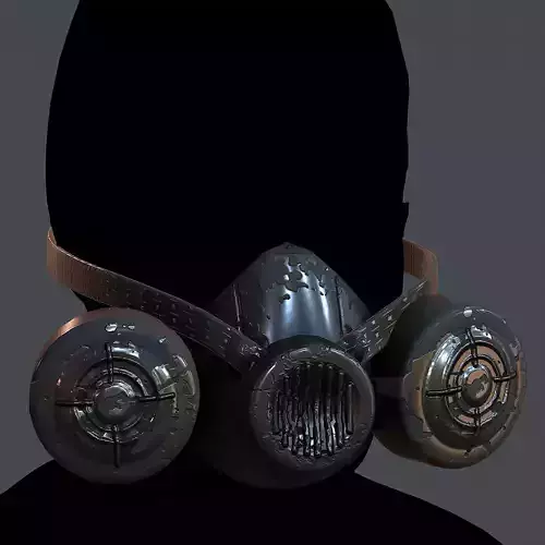 Gas mask helmet 3d model scifi Low-poly Low-poly 3D model