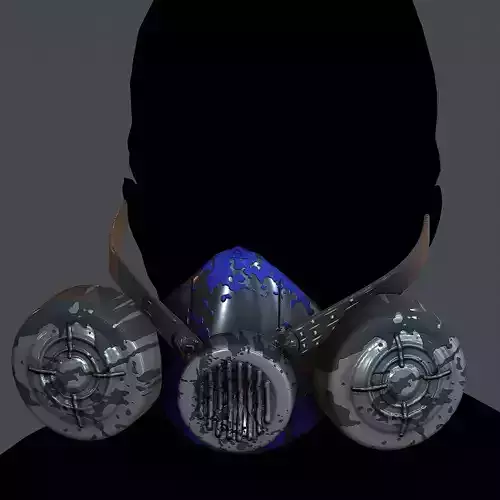 Gas mask helmet 3d model scifi Low-poly Low-poly 3D model