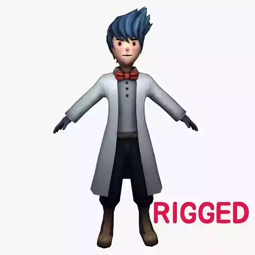 cartoon doctor character with rigged