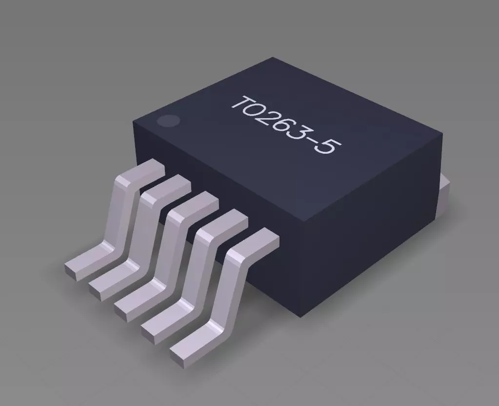 TO263-5 electronic component 3D model_0