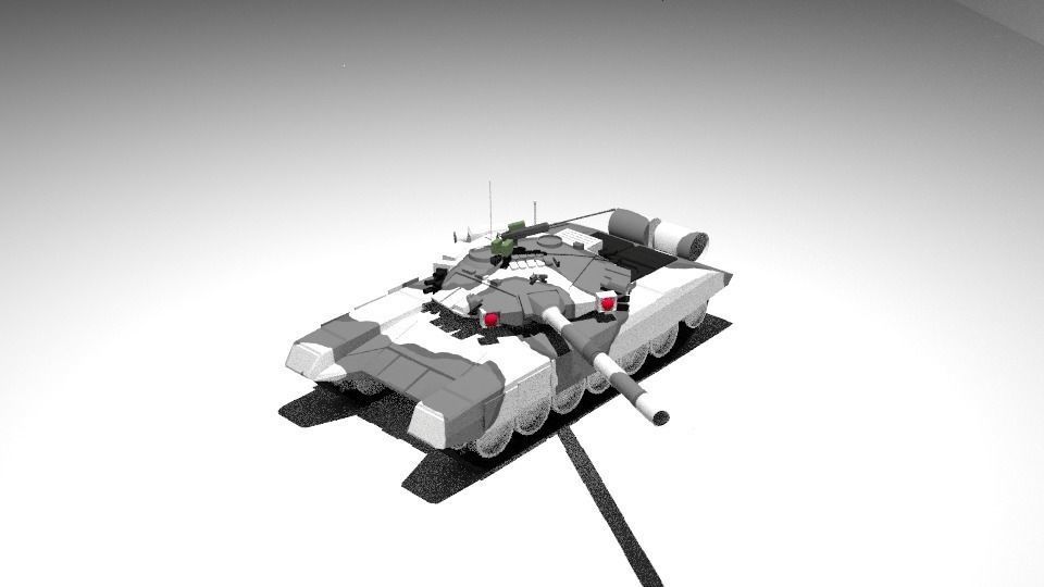 T90 Tank Low-poly 3D model_3