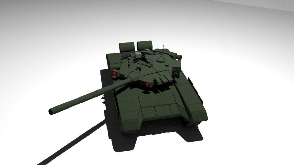 T90 Tank Low-poly 3D model_2