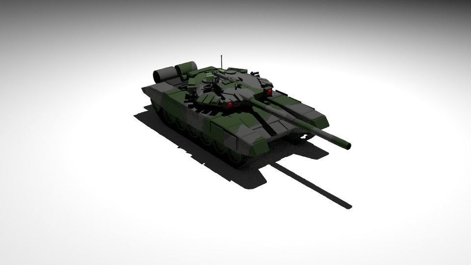 T90 Tank Low-poly 3D model_1