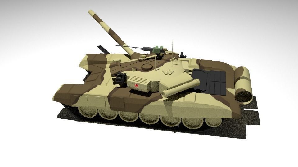 T90 Tank Low-poly 3D model_4