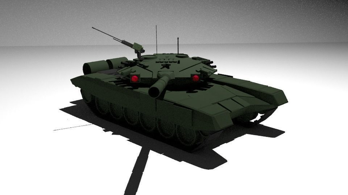 T90 Tank Low-poly 3D model
