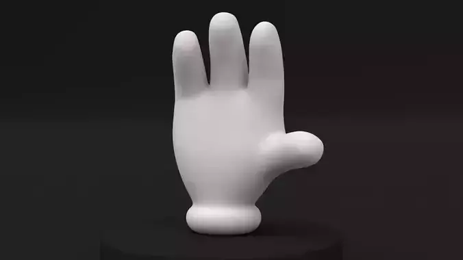 Cartoon Hand Low-poly Rig-Pose Low-poly 3D model