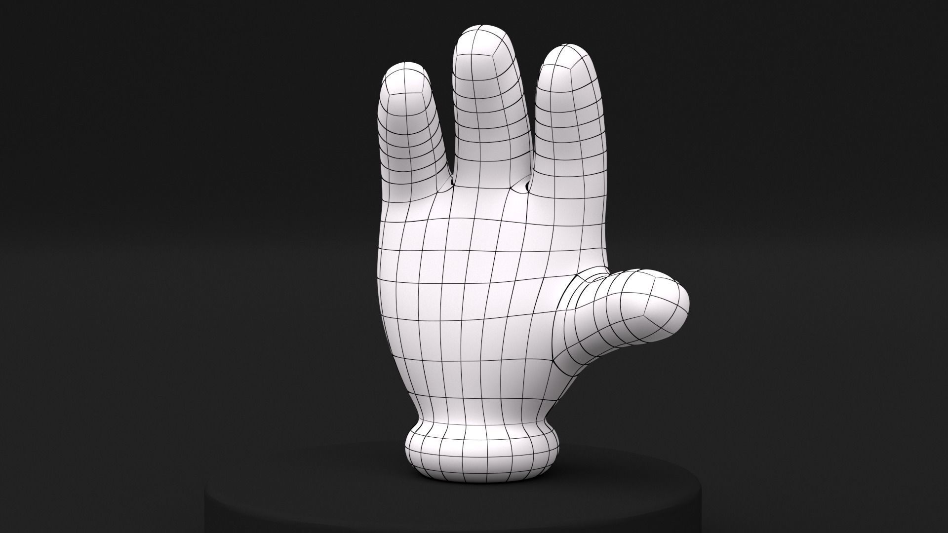 Cartoon Hand Low-poly Rig-Pose Low-poly 3D model_8