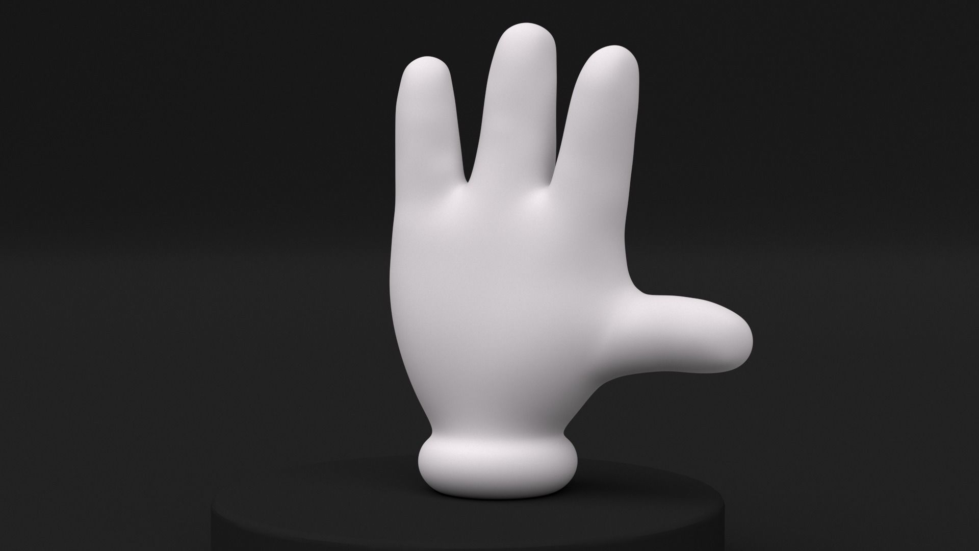 Cartoon Hand Low-poly Rig-Pose Low-poly 3D model_3