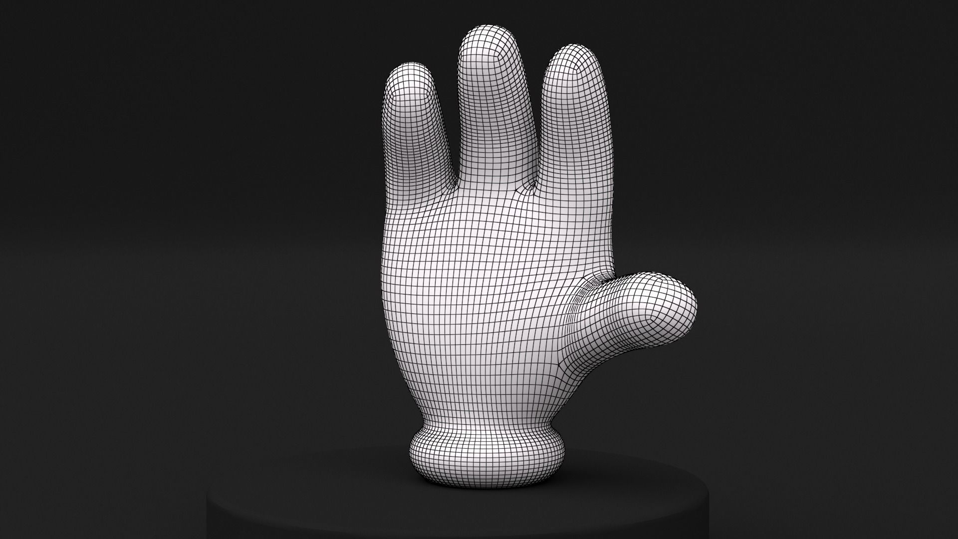 Cartoon Hand Low-poly Rig-Pose Low-poly 3D model_10