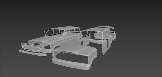 Jeep Grand Wagoneer 1973 Body For Print 3D print model 6