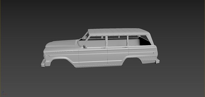 Jeep Grand Wagoneer 1973 Body For Print 3D print model 2