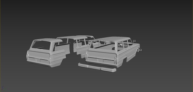 Jeep Grand Wagoneer 1973 Body For Print 3D print model 7