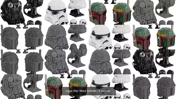 Lego Star Wars helmet 3D Model Collection