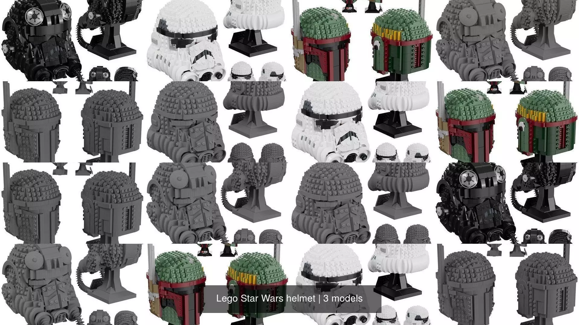 Lego Star Wars helmet 3D Model Collection_0
