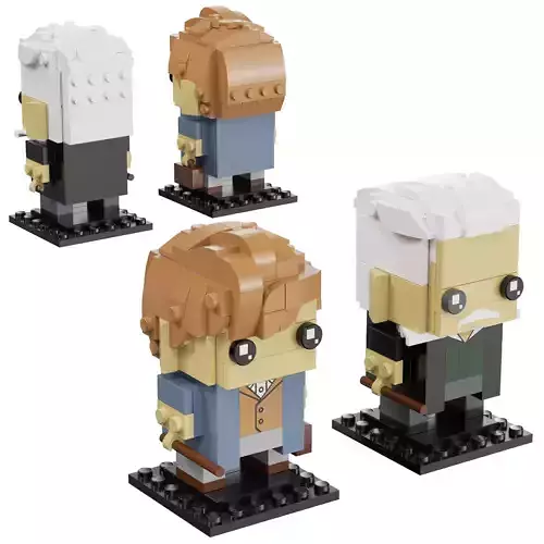 Lego brickheadz - 41631 Newt Scamander and Gellert Grindelwald 3D model
