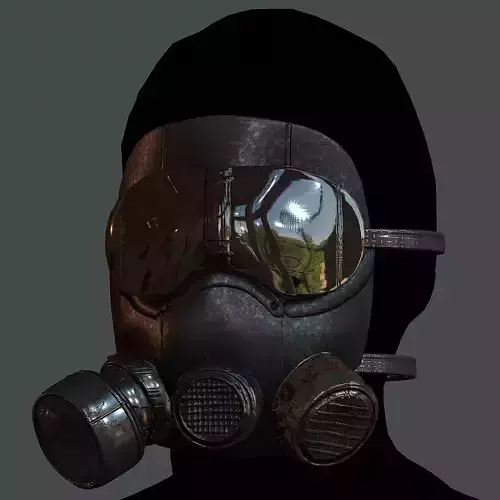 Gas mask helmet 3d model scifi Low-poly Low-poly 3D model