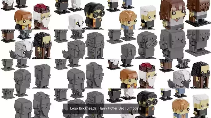 Lego Brickheadz  Harry Potter Set 3D Model Collection