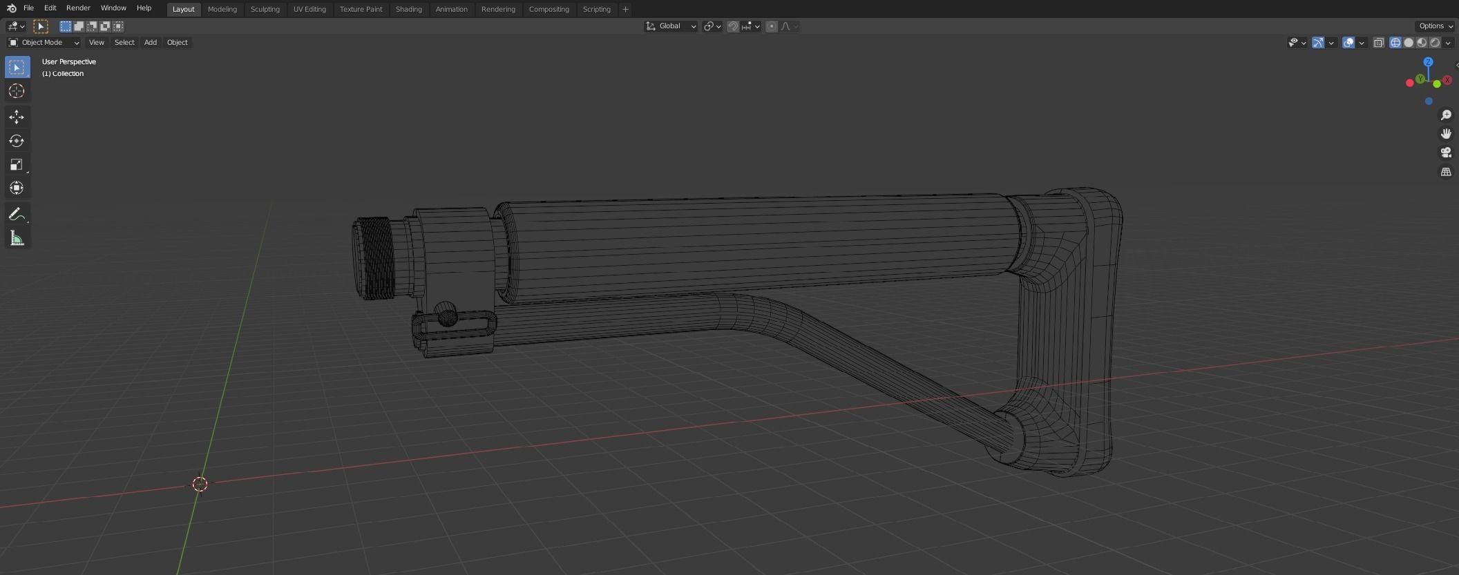 M4 AR-15 Double Star Skeleton Stock 3D model_1