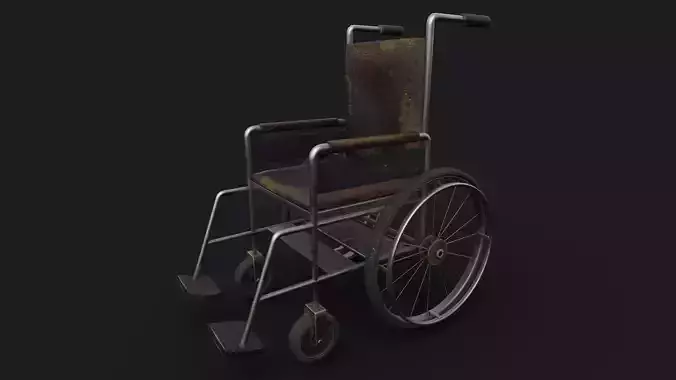 Old Wheelchair PBR Game Ready