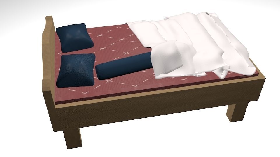 Bed size 120 x 200 cm 3D model CGTrader