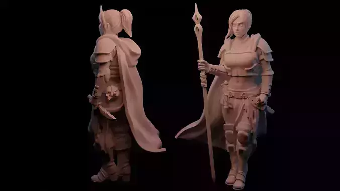 Laara 75mm miniature presupported 3D print model