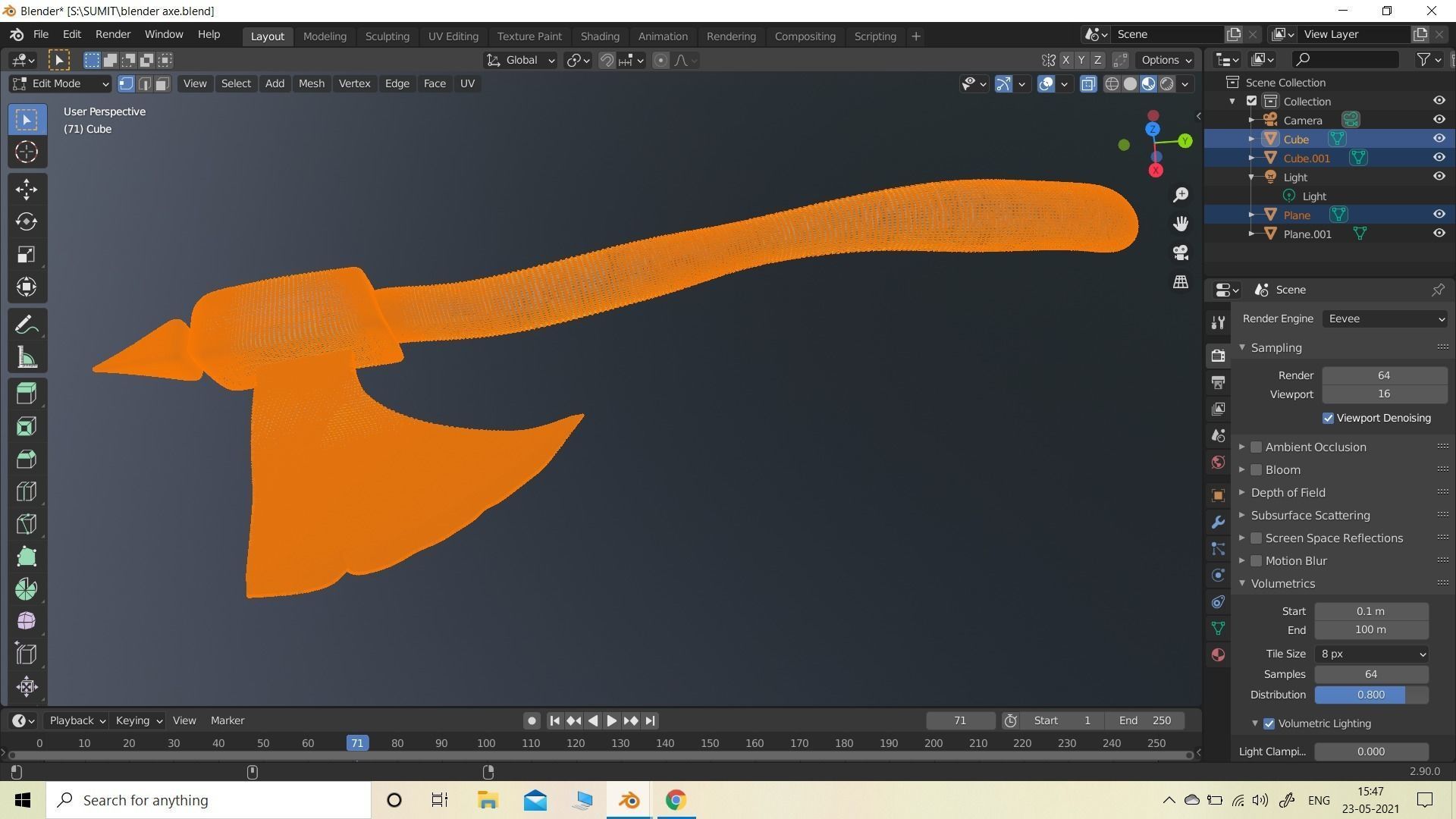 HIGH POLY MEDIEVAL AXE MODEL 3D model_4