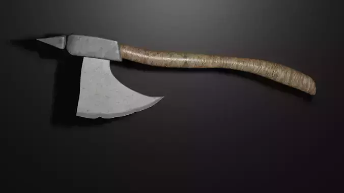 HIGH POLY MEDIEVAL AXE MODEL 