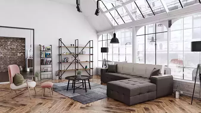 Loft interior 3D model