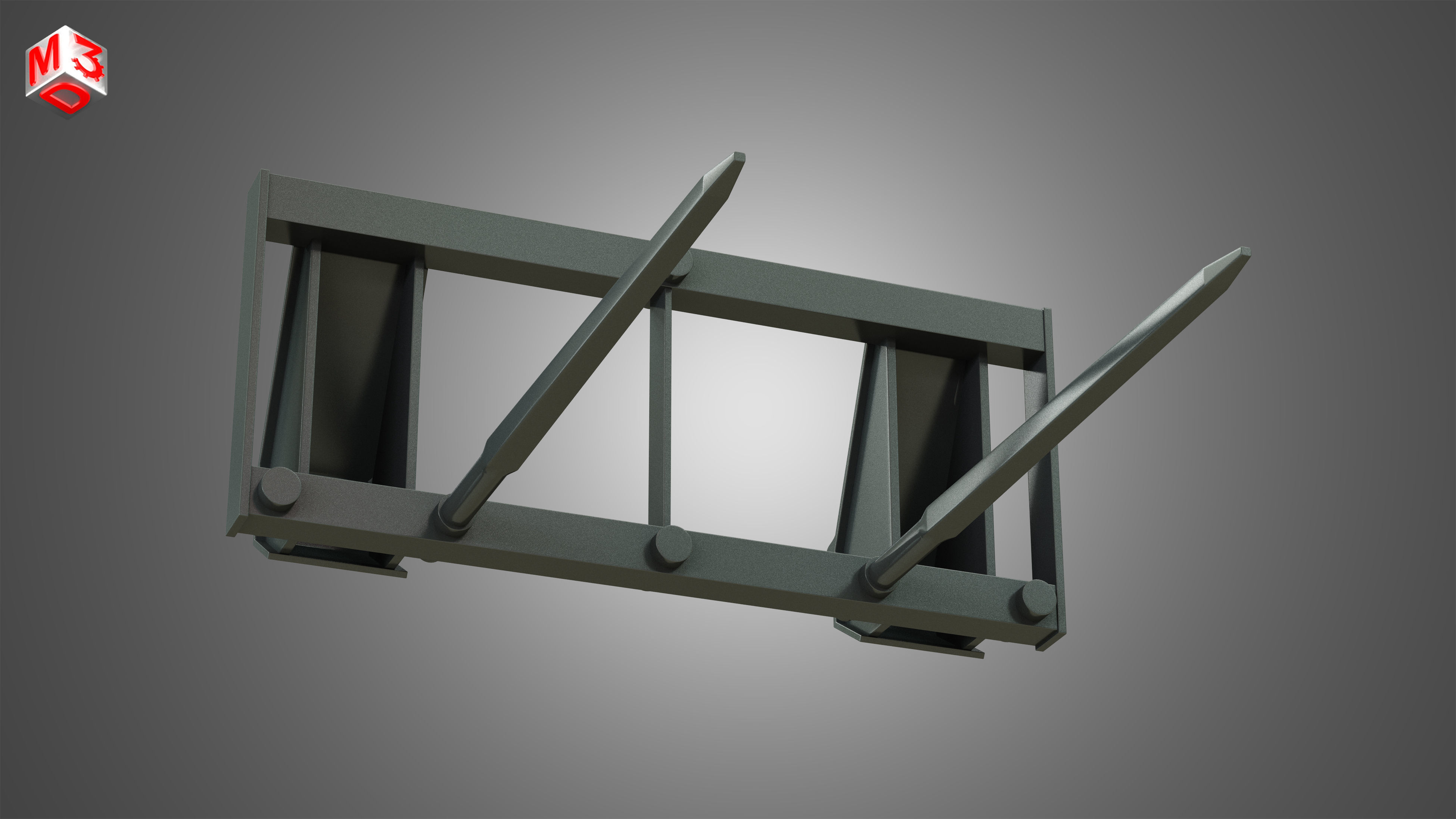 Bale Spike - Front Loader 3D model_9