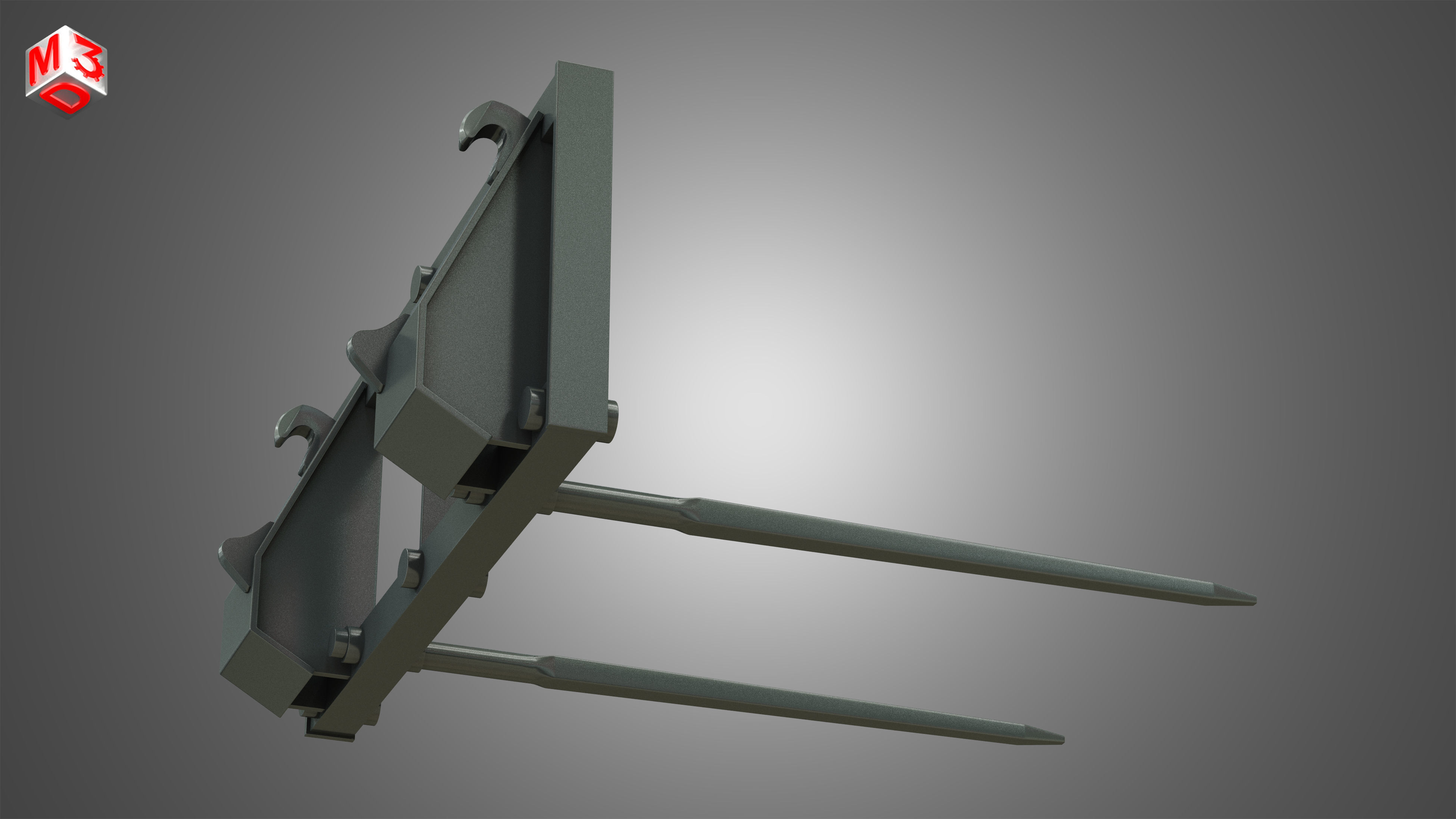 Bale Spike - Front Loader 3D model_8