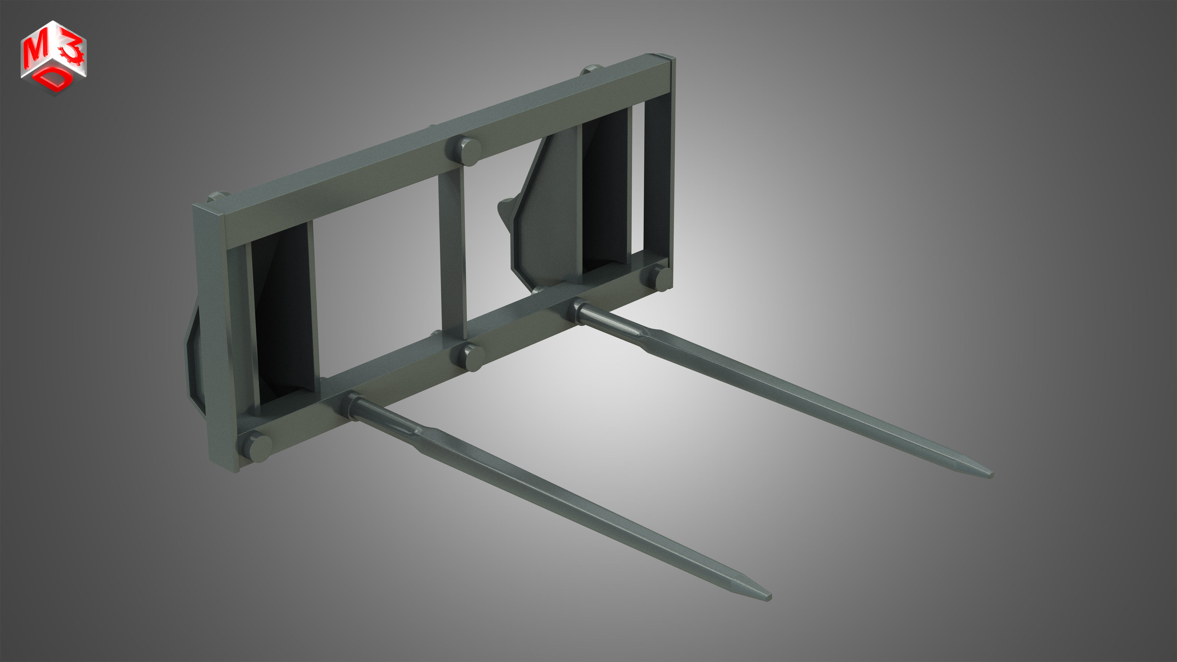 Bale Spike - Front Loader 3D model_1