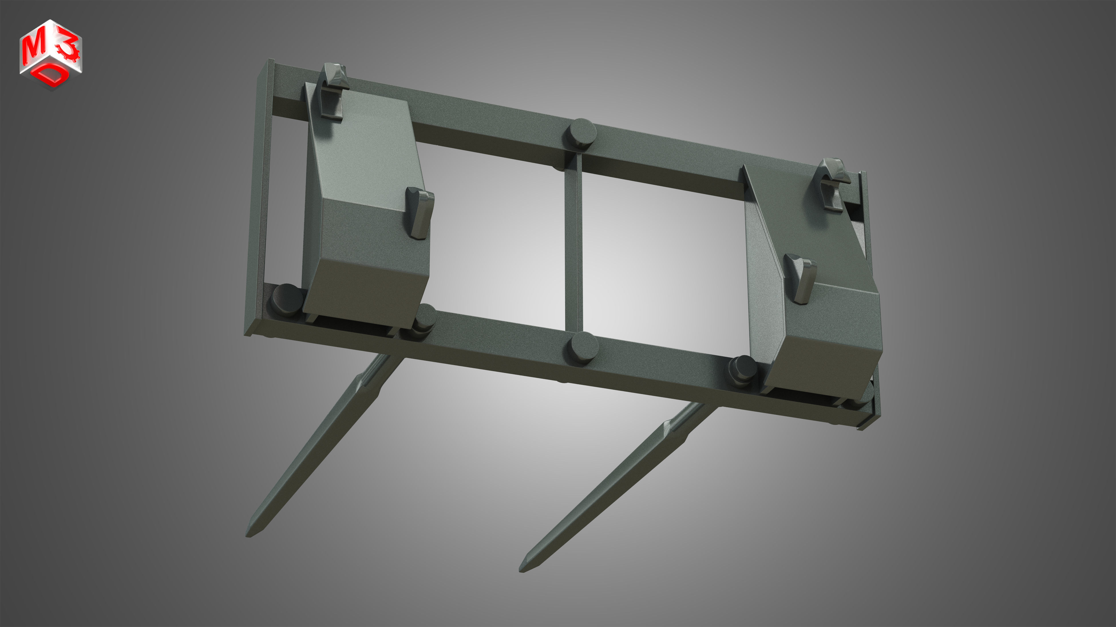 Bale Spike - Front Loader 3D model_11