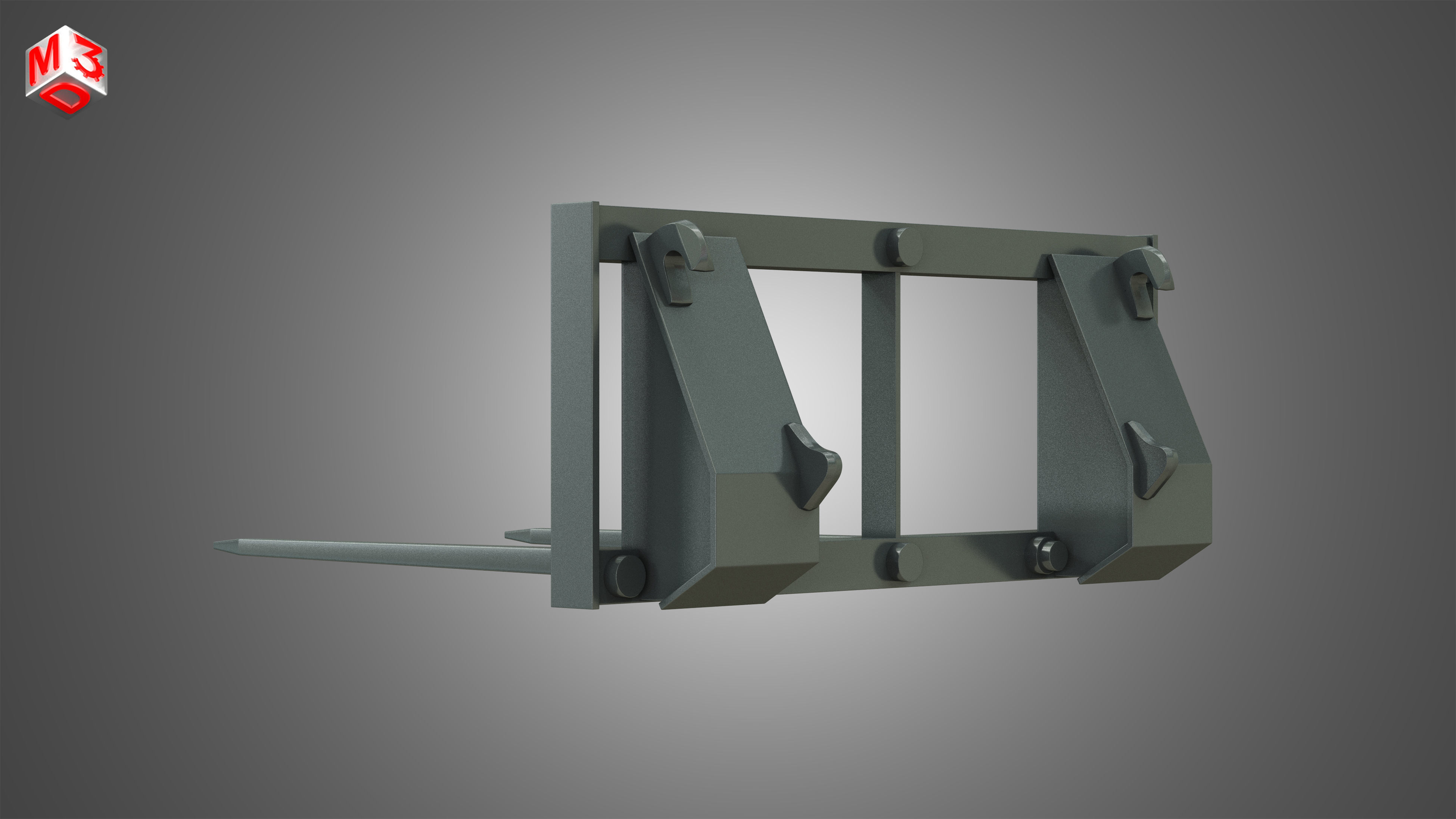 Bale Spike - Front Loader 3D model_3