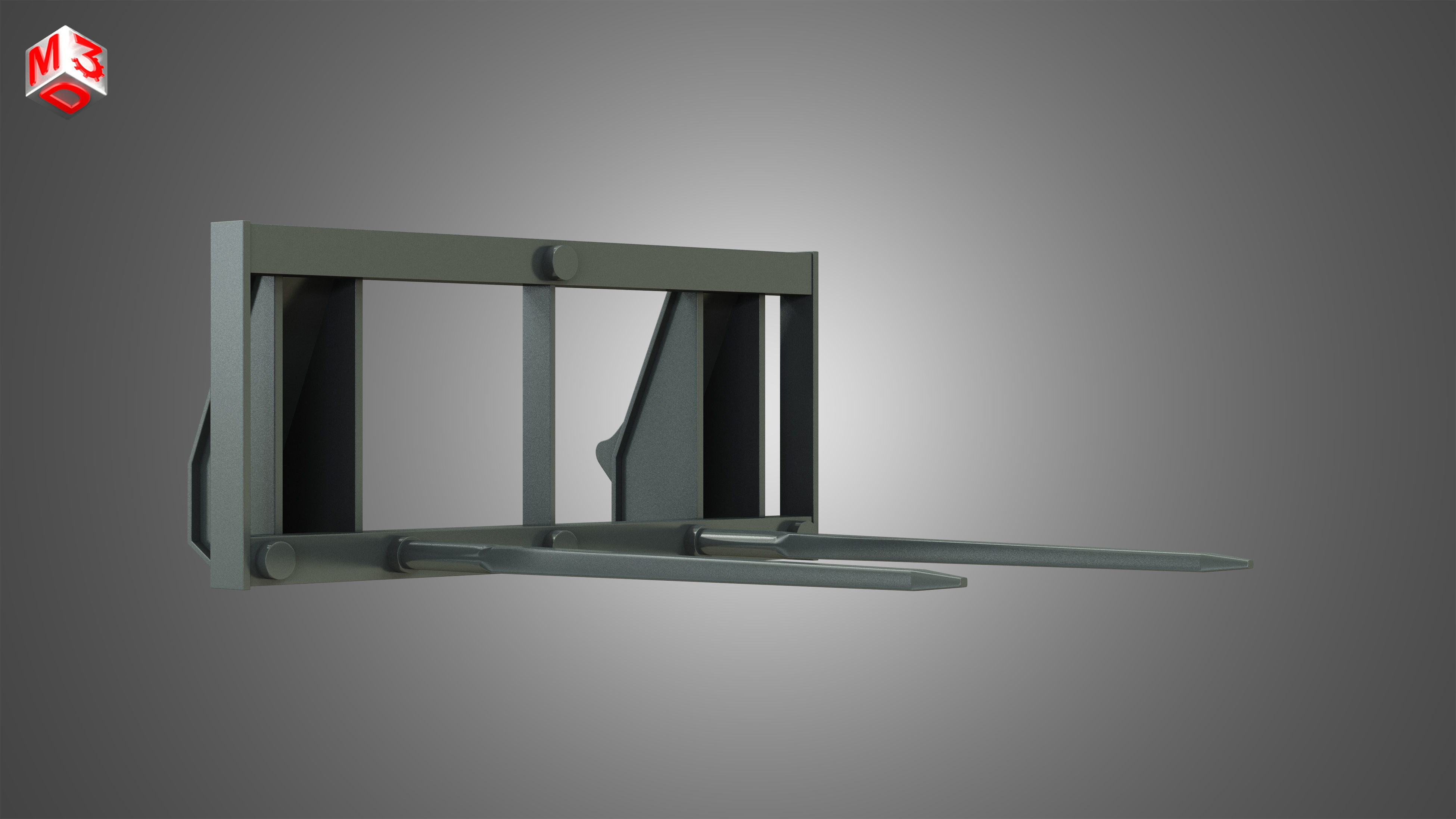 Bale Spike - Front Loader 3D model_5