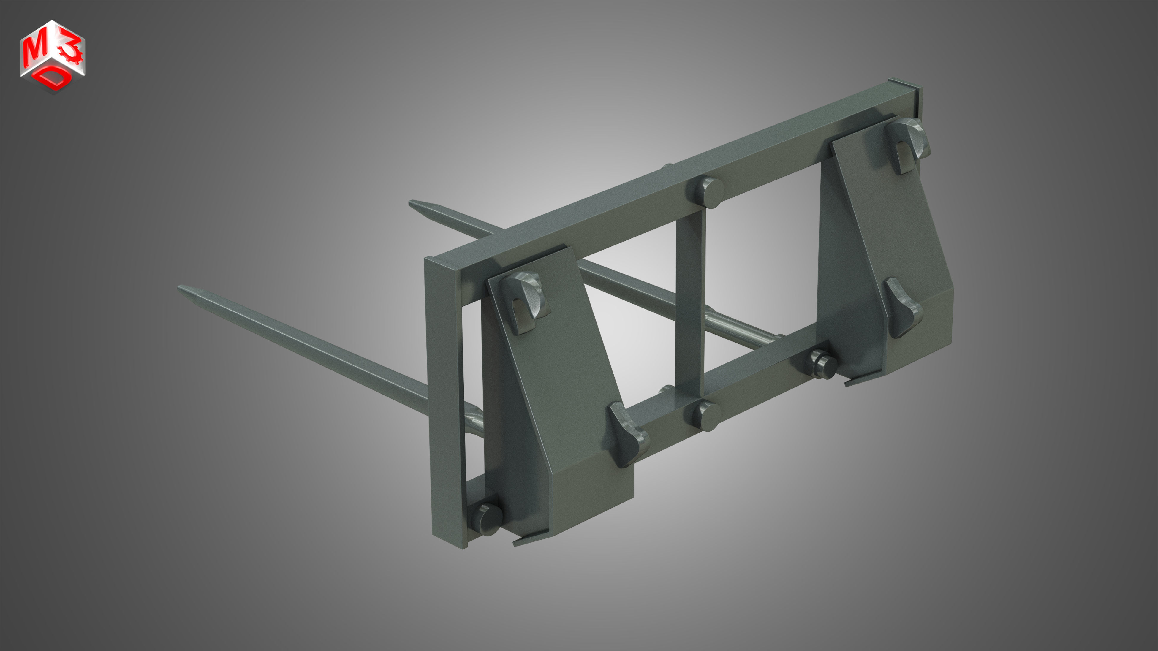 Bale Spike - Front Loader 3D model_6