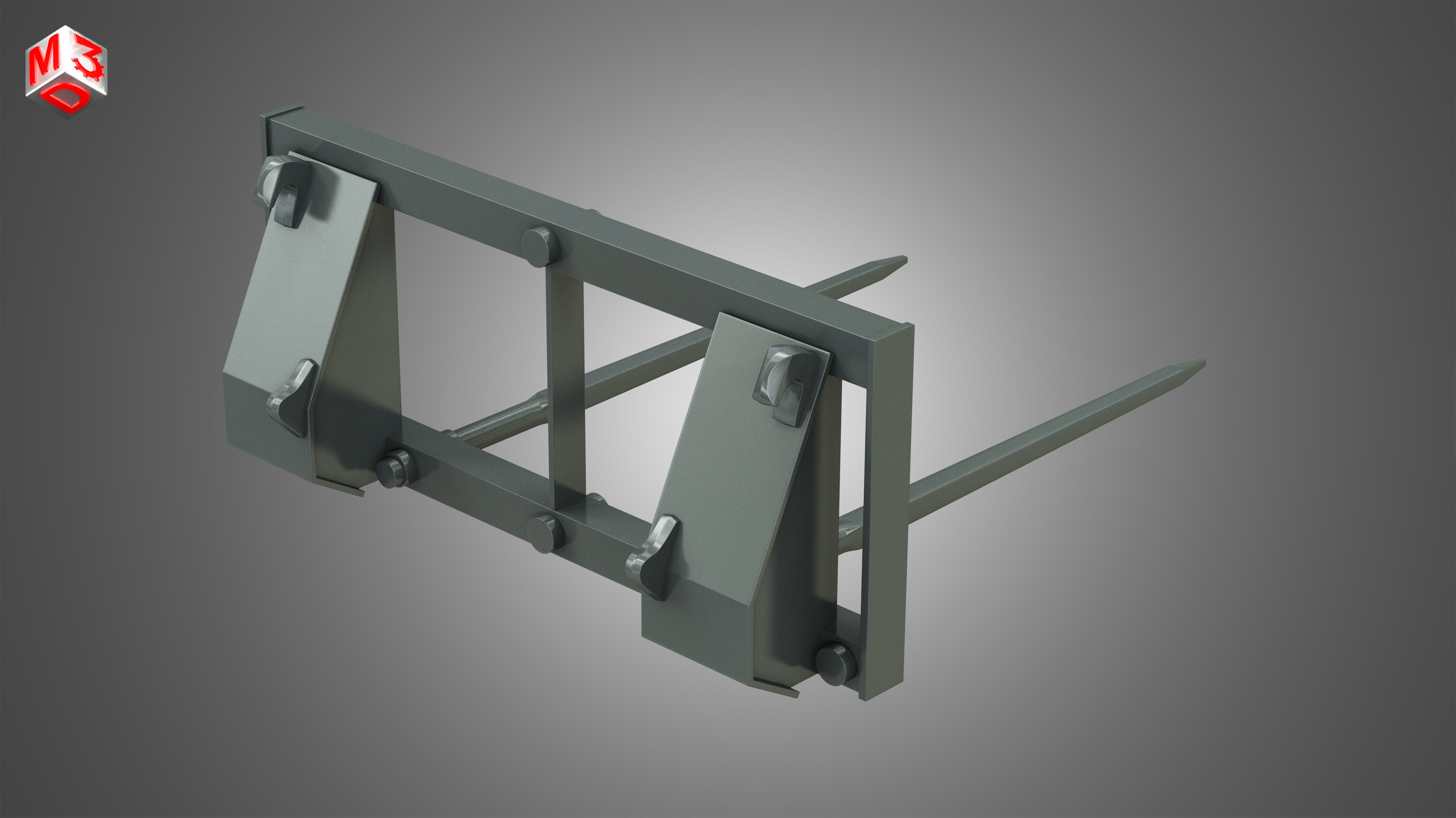 Bale Spike - Front Loader 3D model_7
