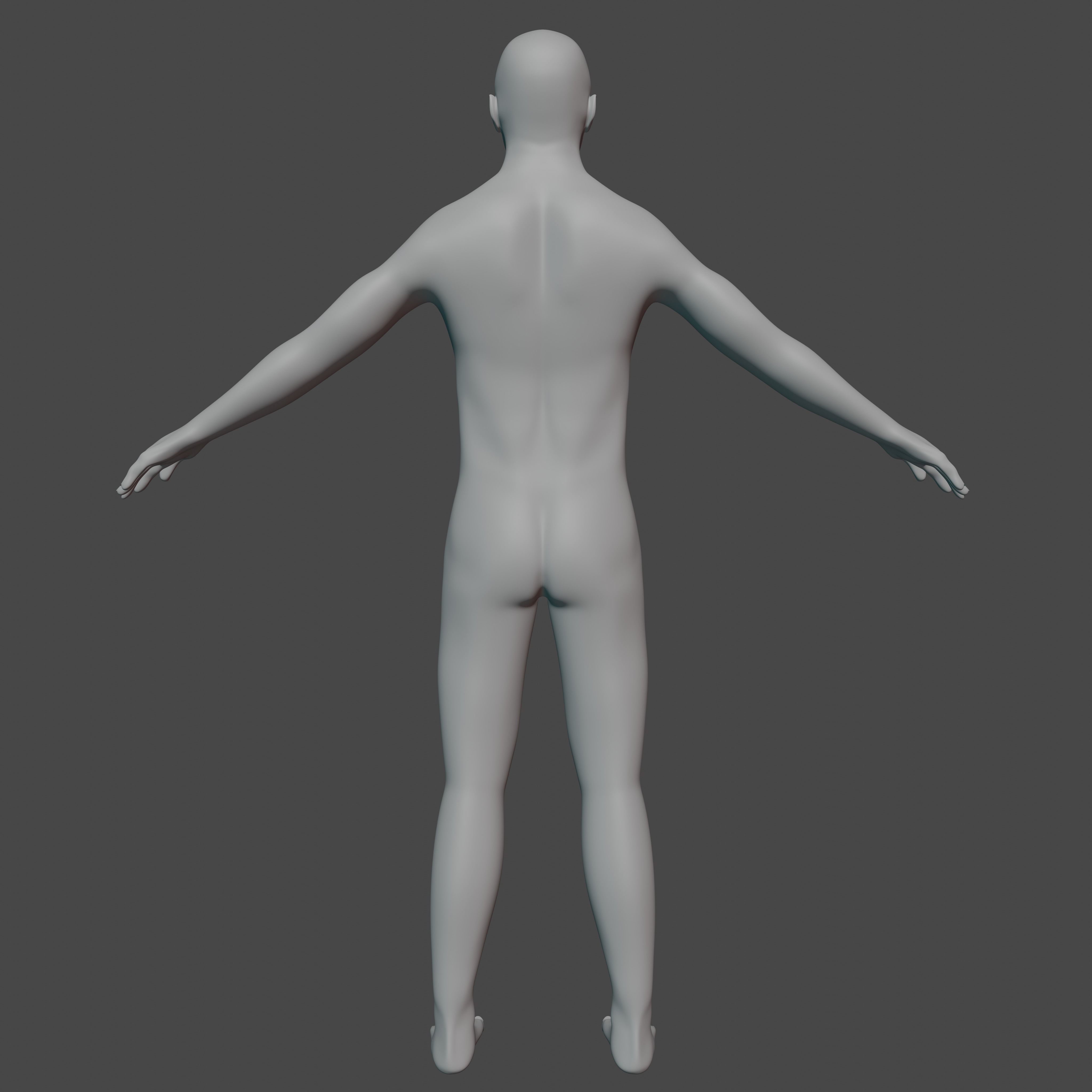 Male Base Mesh 3D model_5