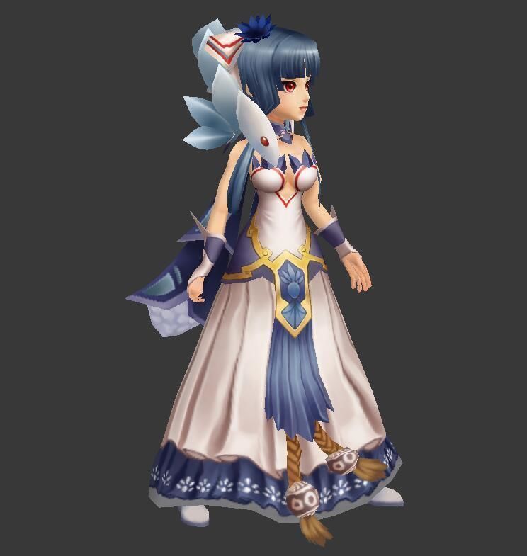 ancient chinese pretty girl Low-poly 3D model_1