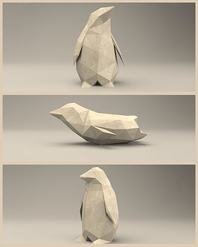 3 Shades Modern Sculpture of Baby Penguin 3D print model