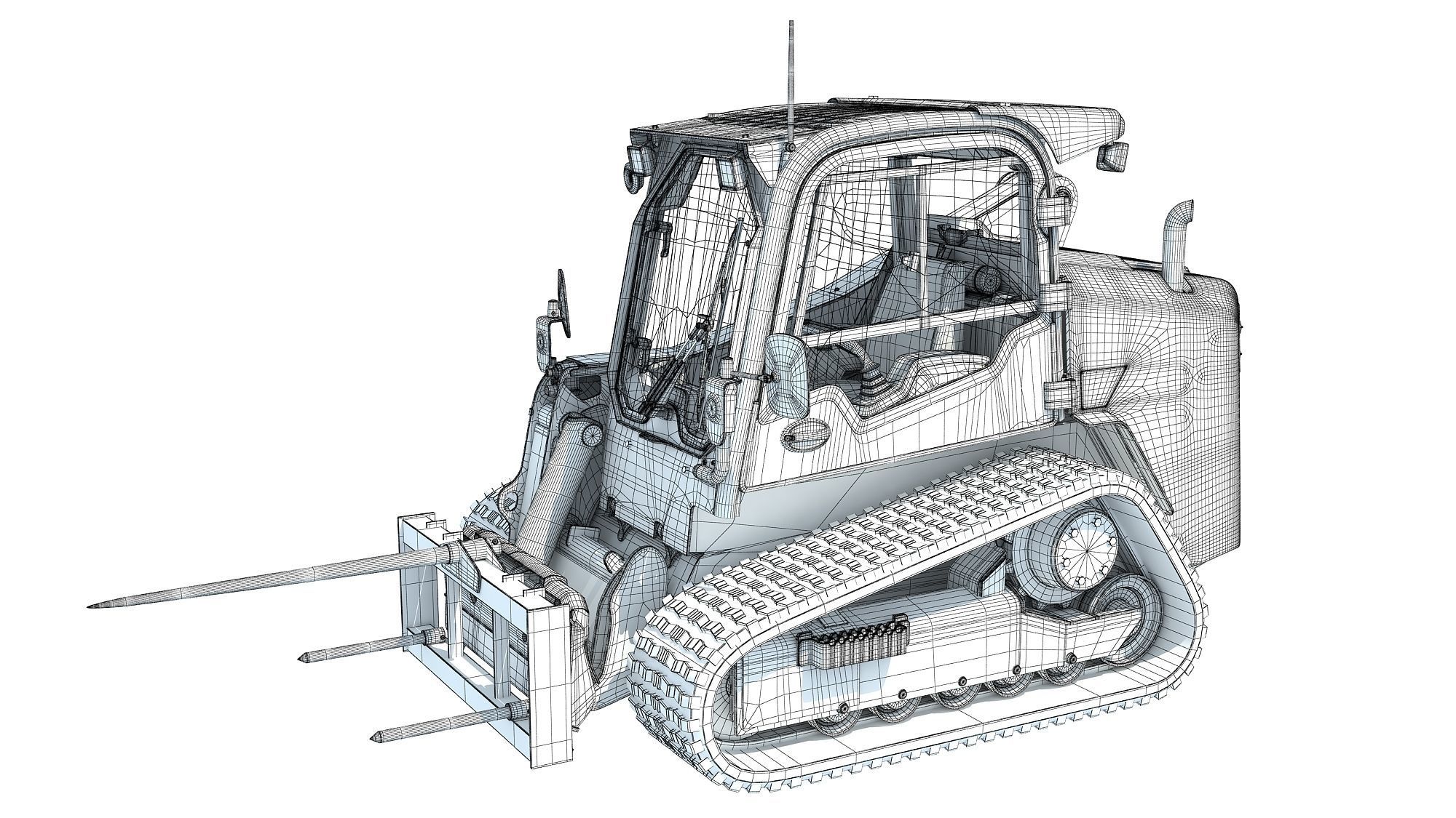 Skid Steer Loader Bale Fork 3D model_13