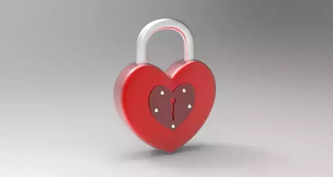 Heart Shape Padlock Model 3D print model