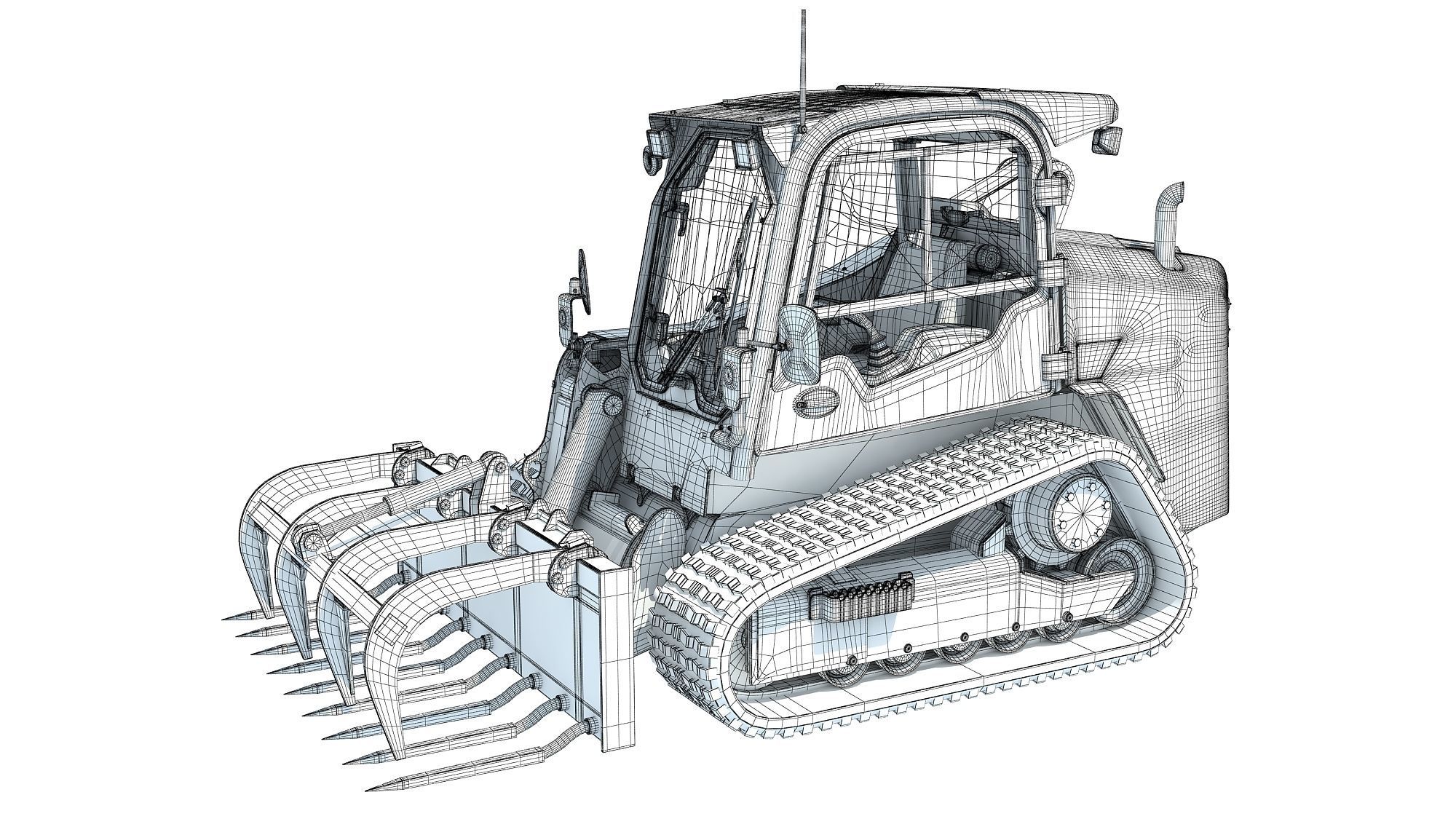 Skid Steer Loader Manure Fork 3D model_13
