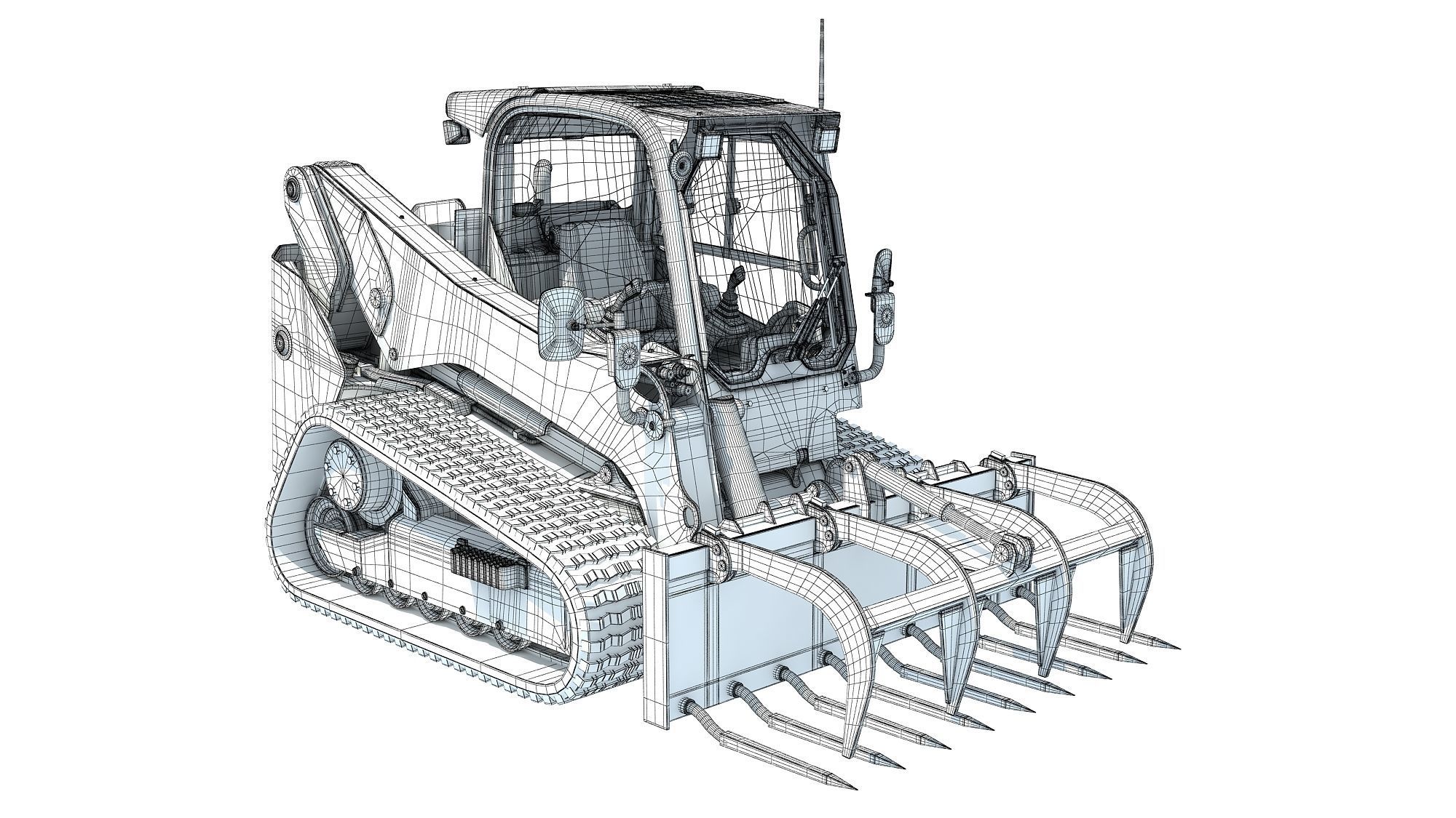 Skid Steer Loader Manure Fork 3D model_16