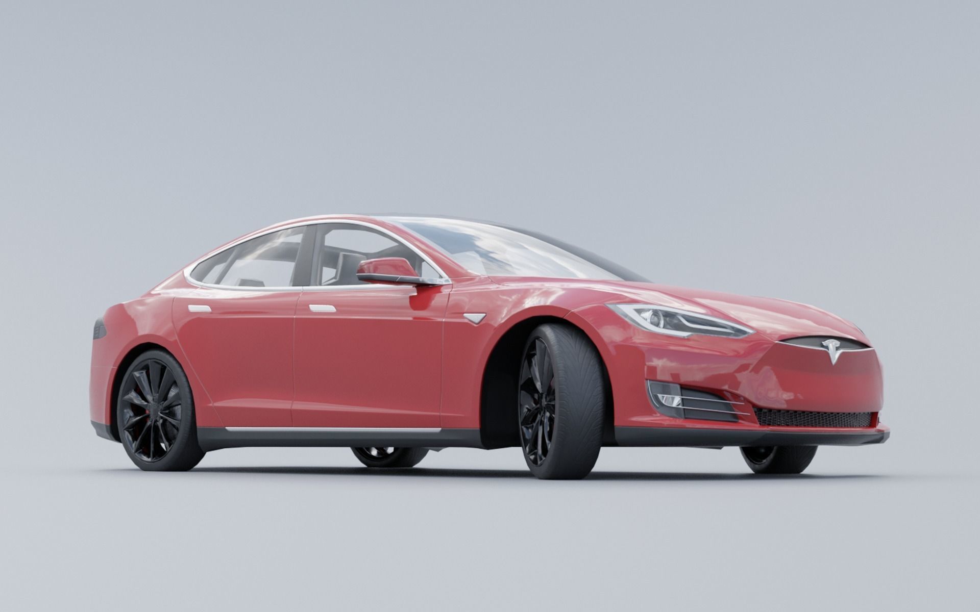 Tesla model S low poly 3D Low-poly 3D model_4
