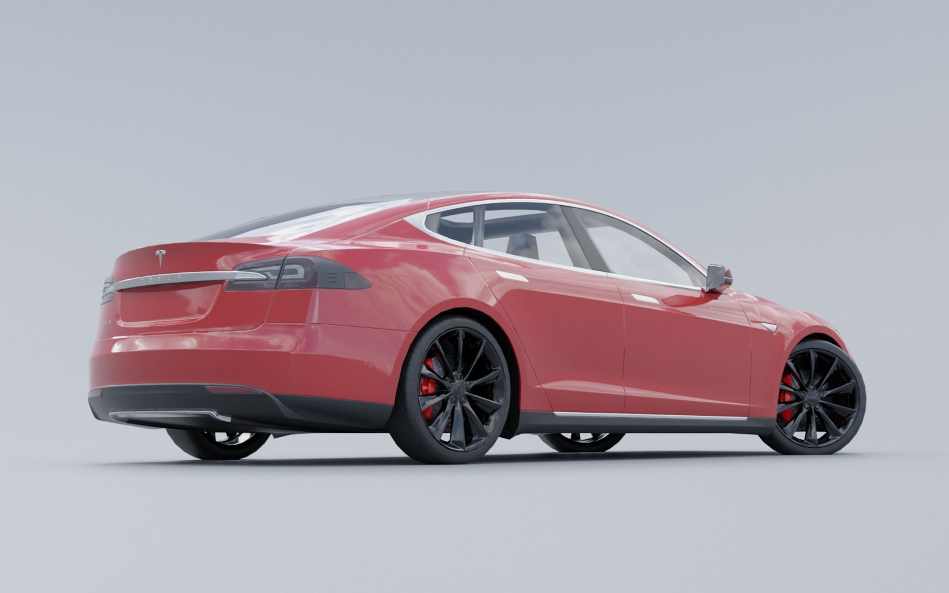 Tesla model S low poly 3D Low-poly 3D model_3