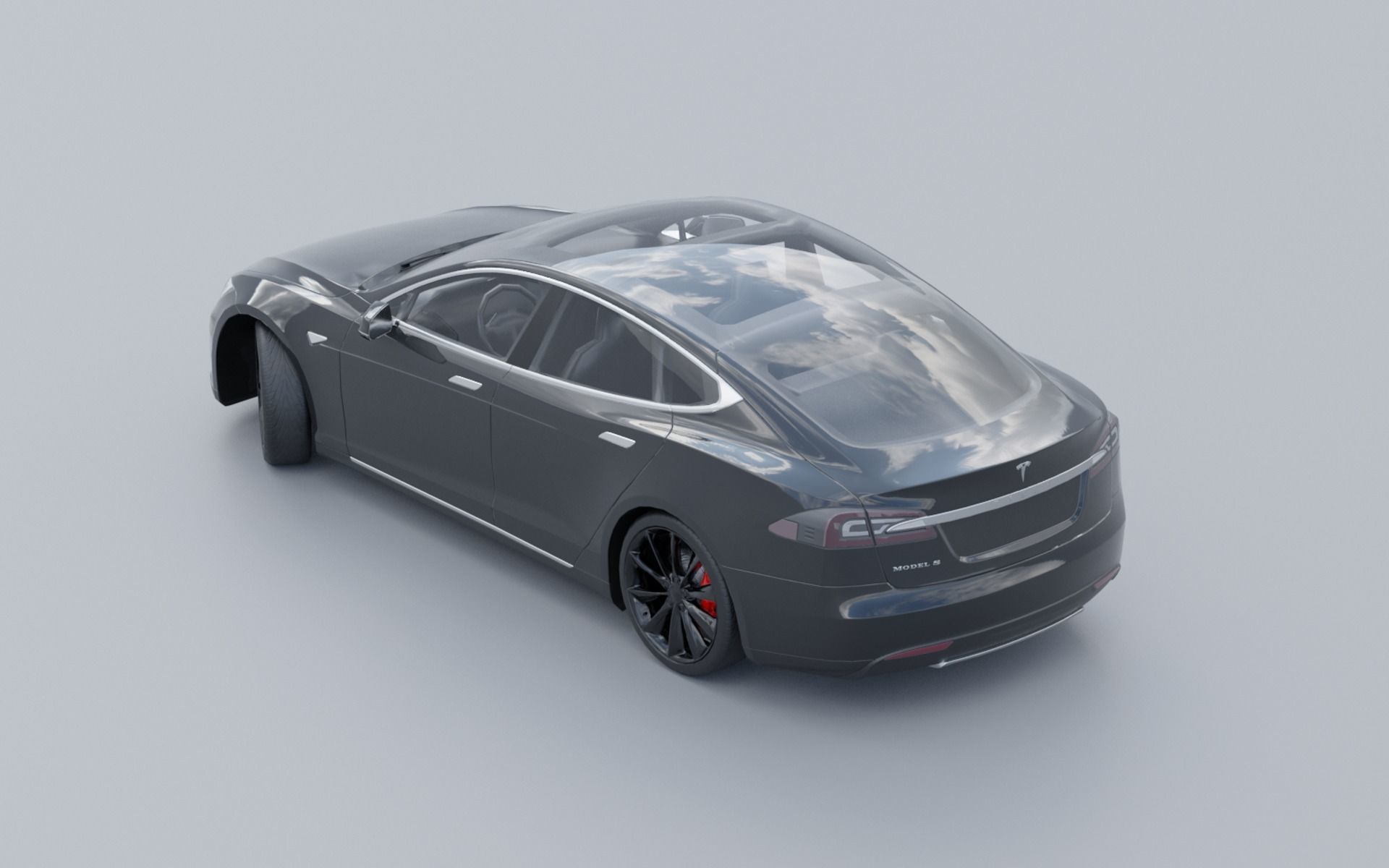 Tesla model S low poly 3D Low-poly 3D model_6