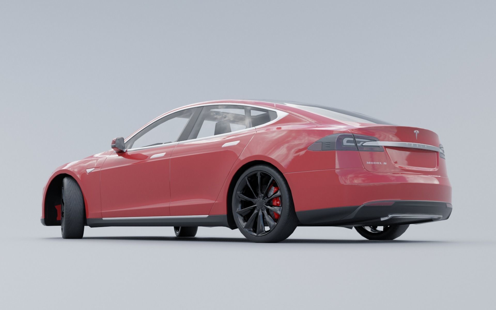Tesla model S low poly 3D Low-poly 3D model_2