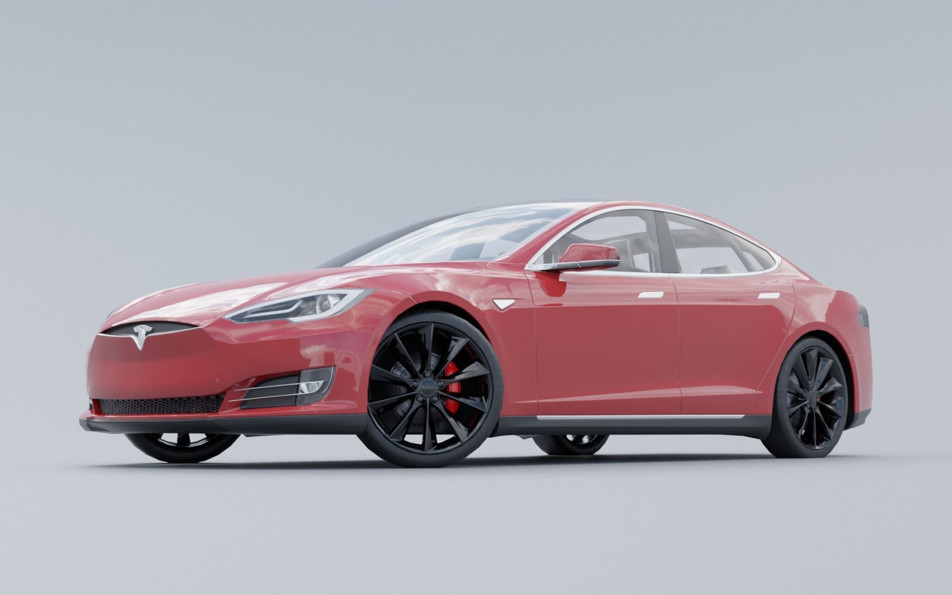 Tesla model S low poly 3D Low-poly 3D model_1