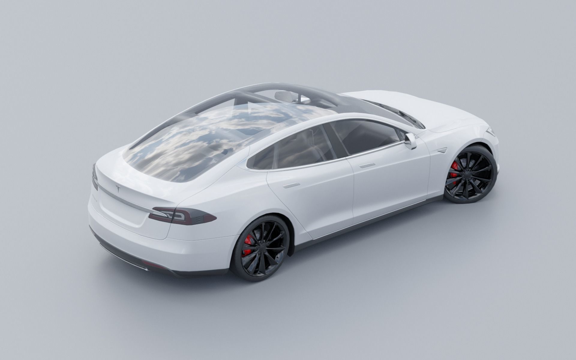 Tesla model S low poly 3D Low-poly 3D model_7